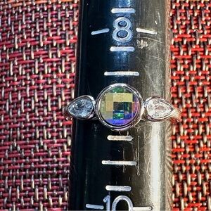 Fragrant Jewels Silver Ring with Rainbow Center